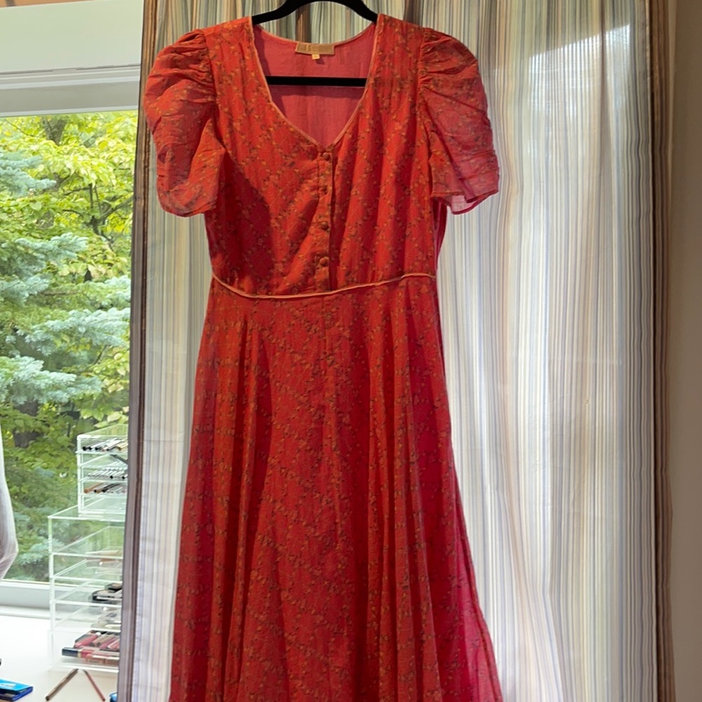 Love shack fancy pink floral dress. Size 2